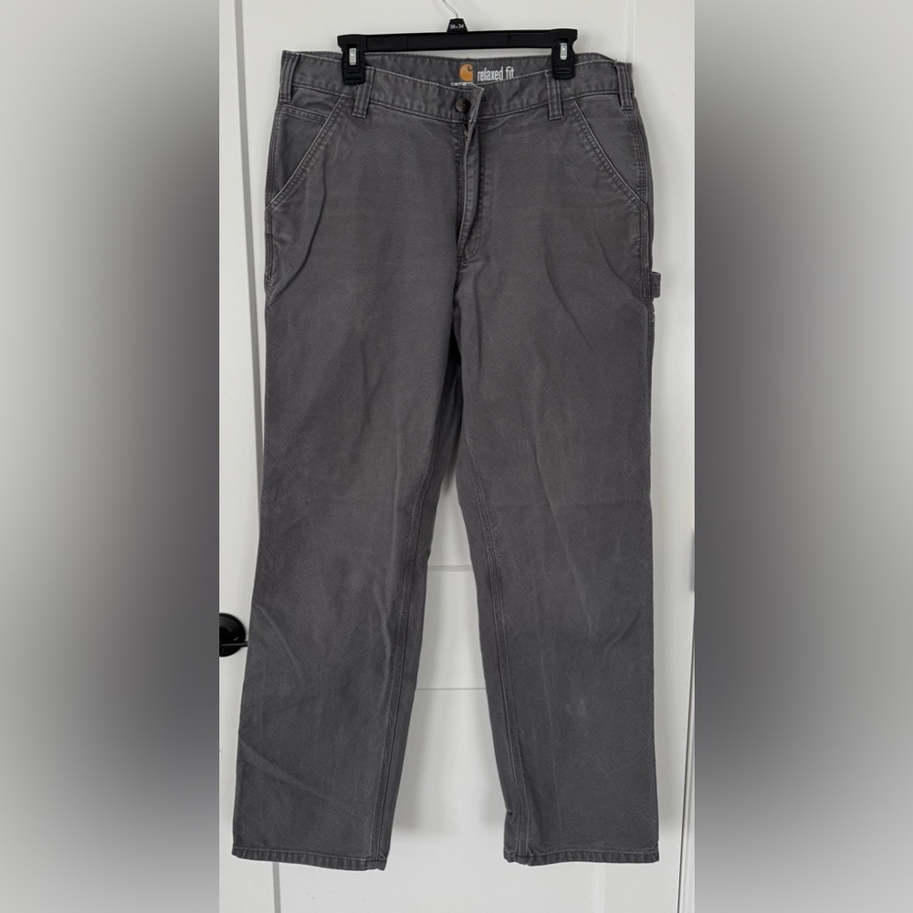Carhartt men’s relaxed utility work pants in color: gravel (gray)